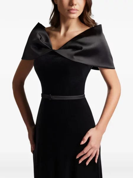 Rochie Cristallini cu funde de catifea negru