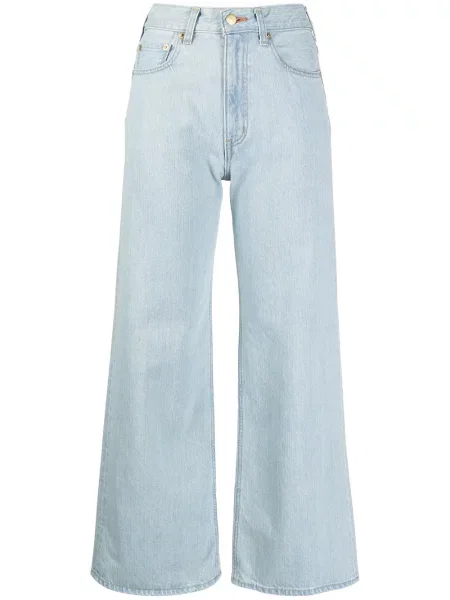 Jeansy dzwony Tu Es Mon Trésor z bursztynem dzwony niebieskie