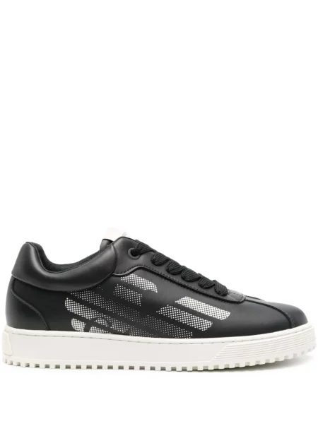 Sneakerși Emporio Armani din piele cu imagine albastru