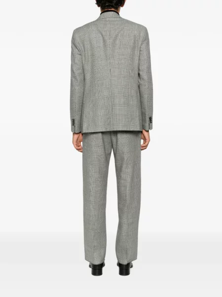 Kostkovaný dvouřadý oblek Epoca šedý