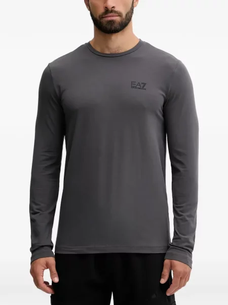 Lung tricou Ea7 Emporio Armani cu imagine gri