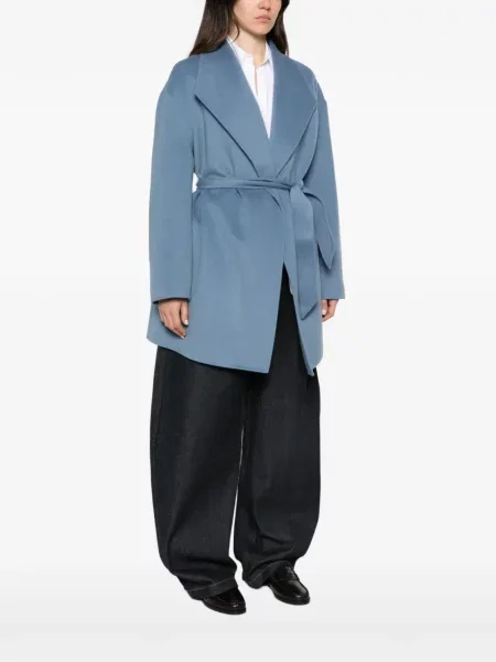 Палто Emporio Armani бродирано синьо