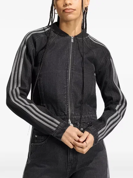 Geacă Adidas alergare cu cordon cu glugă verde
