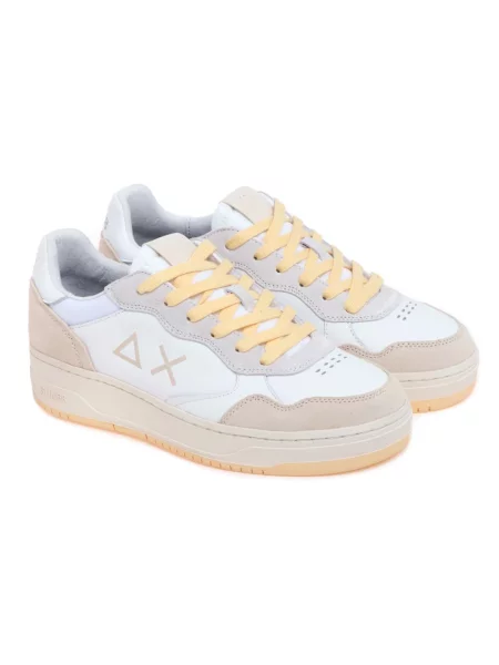 Sneakersy Sun68 skórzane białe