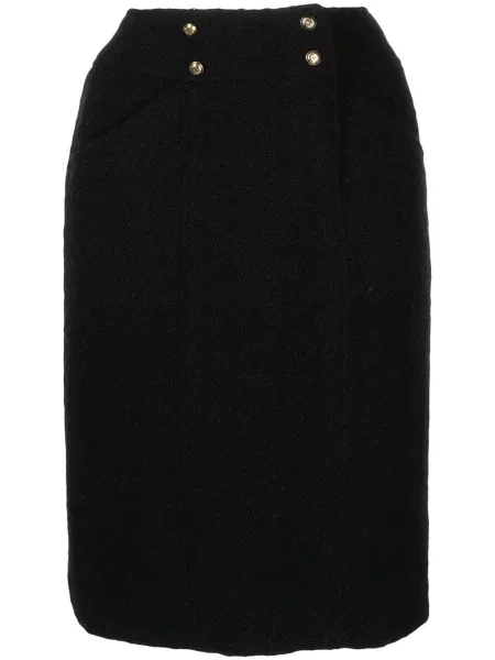 Tvídové pouzdro pouzdrová sukně Chanel Pre-owned černé