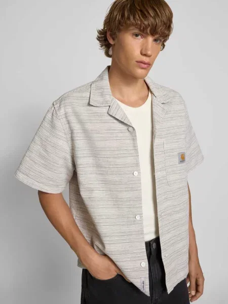 Koszula casualowa z kołnierzem z połami model ‘Gellar’ Carhartt Work In Progress beżowa