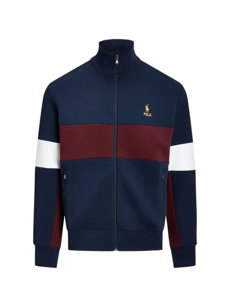 Tricou polo Polo Ralph Lauren cu glugă cu blană cu broderie roșu