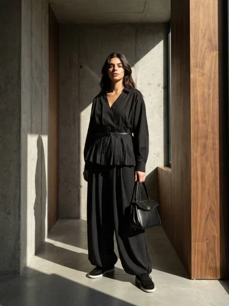 Блуза Seventeen бавовна/віскоза чорний