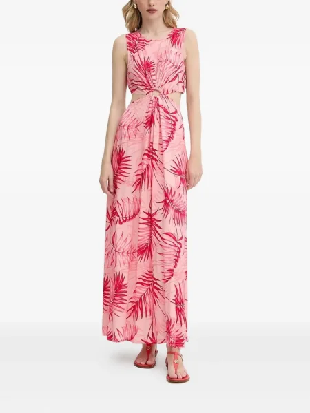 Rochie maxi Liu Jo cu imagine de costum roz
