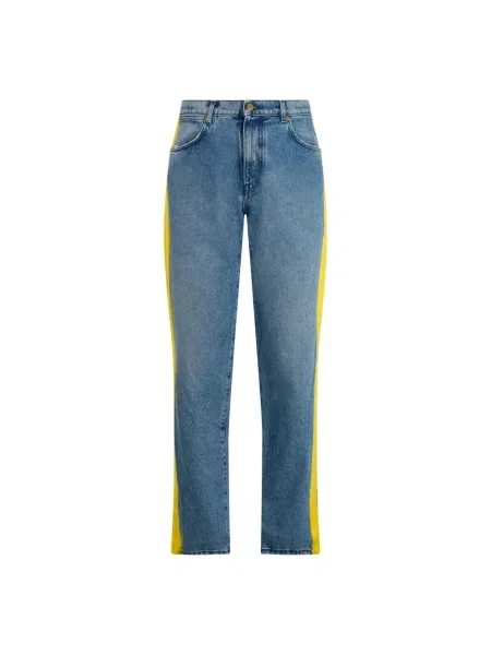 Jeansy straight leg Moschino niebieskie