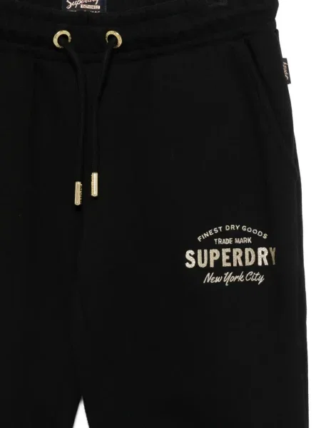 Pantaloni Superdry alergare cu autograf negru