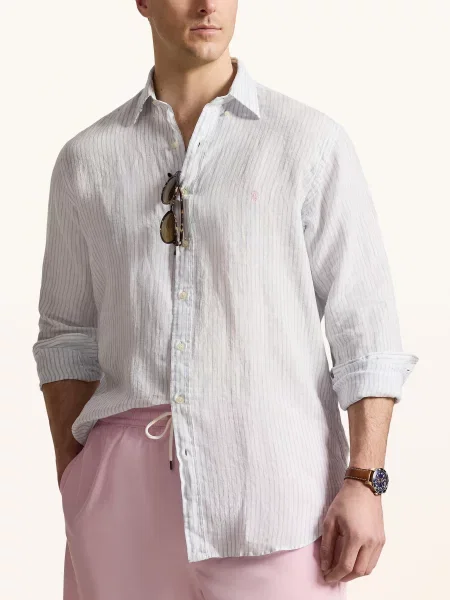 Polo Ralph Lauren Big & Tall Lněná Košile / tmavě modrá bílá