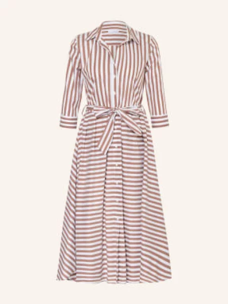 Rossana Diva Sukienka Koszulowa Z Rękawami braun biała