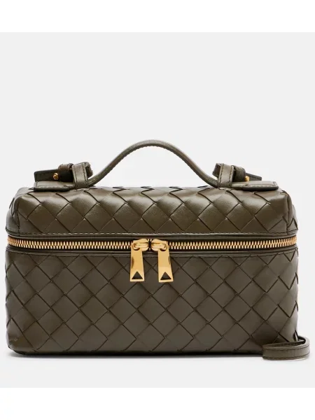 Geanta de piele Bottega Veneta Handle din piele verde