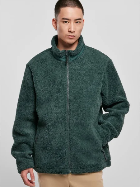 Urban Classics Jachetă fleece închis verde