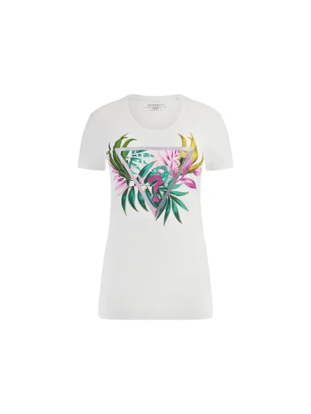 GUESS Tricou | alb