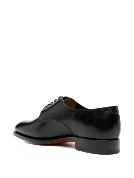 Pantofi derby Santoni cu șireturi din piele negru