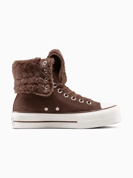 Converse teniși Chuck Taylor All Star Star Fold Over Lift maro