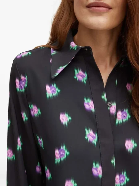 Cropp cămașă Silvian Heach cu model floral cu imagine negru
