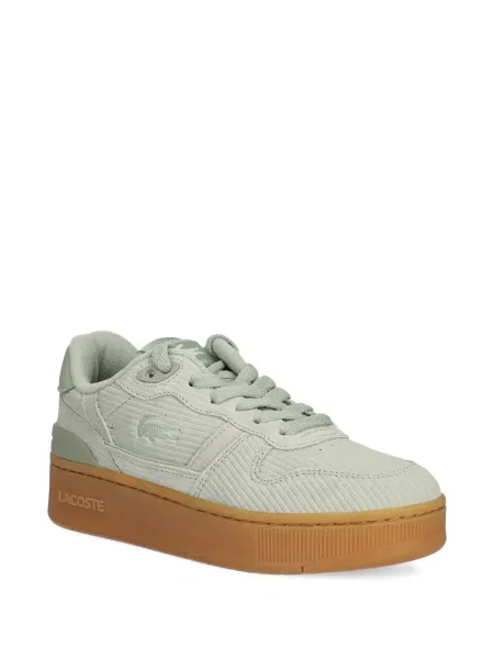 Sneakerși Lacoste de catifea cord cu platformă verde
