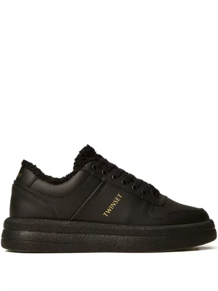 Sneakerși Twinset cu șireturi din dantelă negru