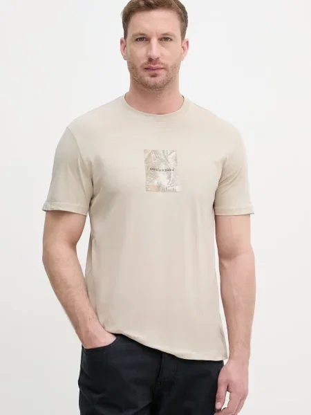 Armani Exchange T-shirt beżowa