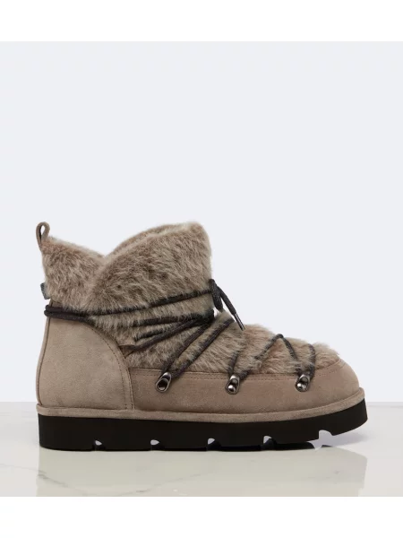 Botine Brunello Cucinelli din piele de căprioară gri