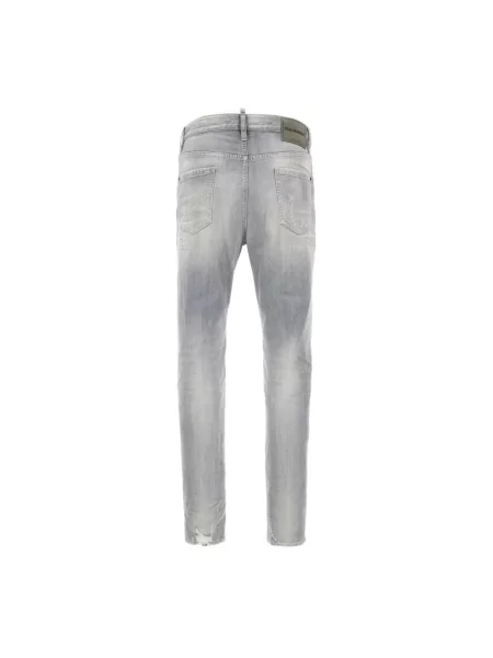 Jeansy Dsquared2 z przetarciami szare