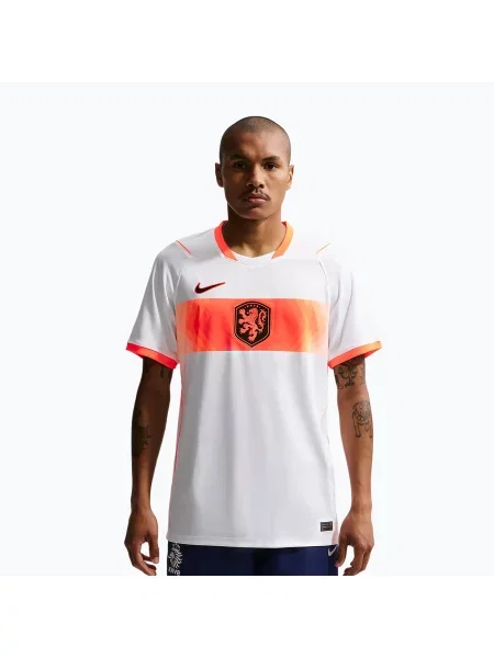 Tricou de fotbal pentru bărbați Nike Netherlands Stadium Away white/hyper crimson/black alb