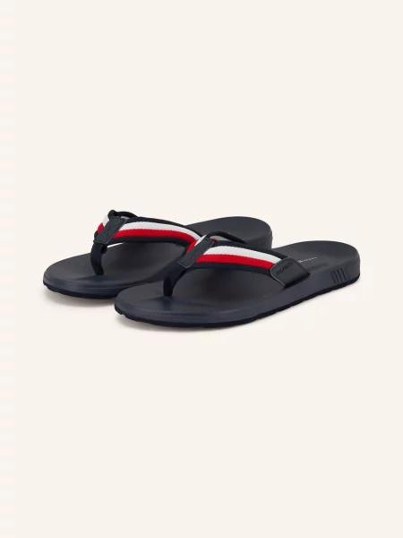Tommy Hilfiger Klapki blau niebieskie