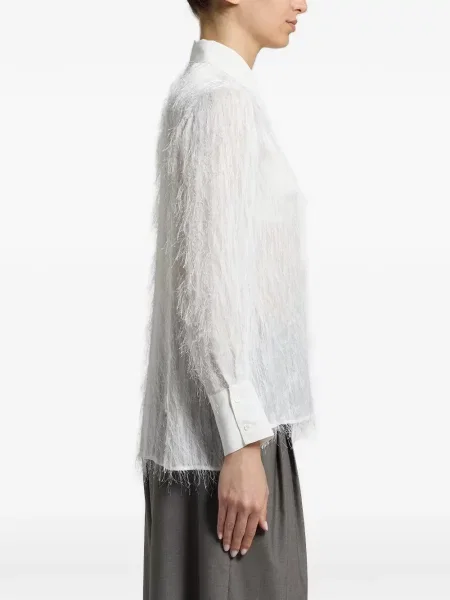 Koszula Peserico z frędzli biała