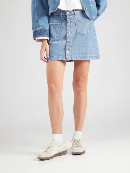 ONLY Fustă ONLAmazing denim albastru