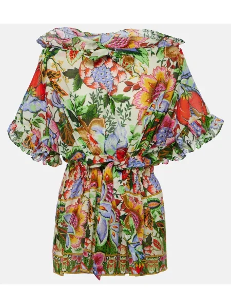 Bluză Etro cu model floral cu volane