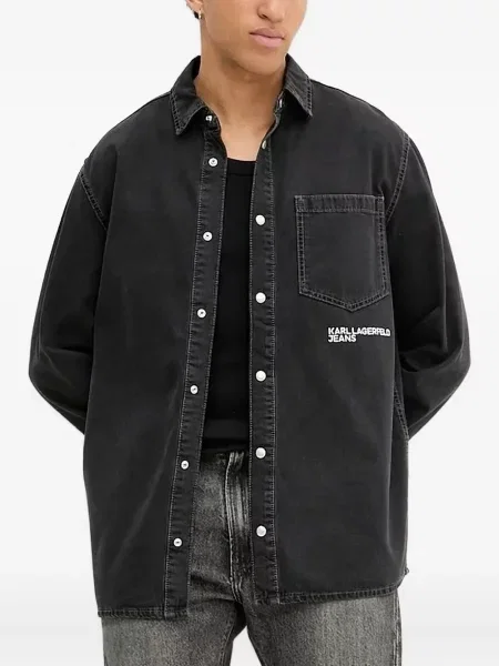 Džínsová košeľa Karl Lagerfeld Jeans čierna