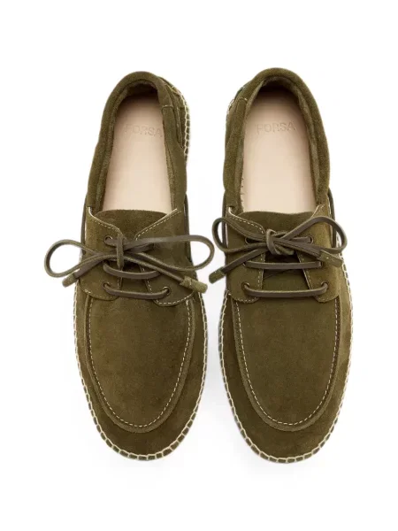 Fűzős szarvasbőr espadrilles Forsa zöld
