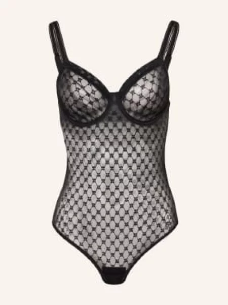 Simone Pérèle Body S Kosticemi Plume černá