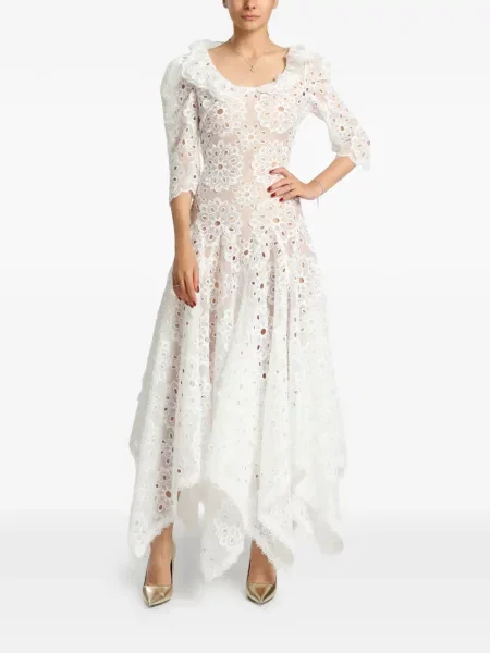 Rochie maxi Miau By Clara Rotescu cu broderie alb