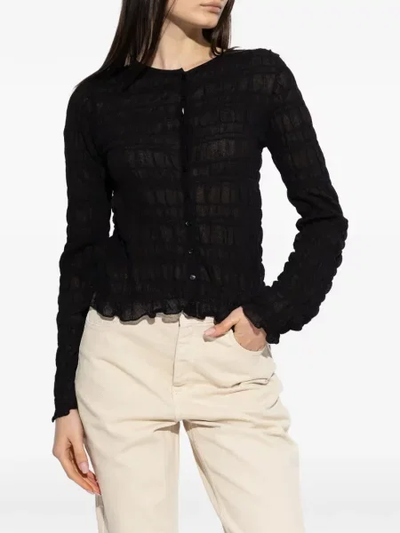 Cardigan By Malene Birger cu volane negru