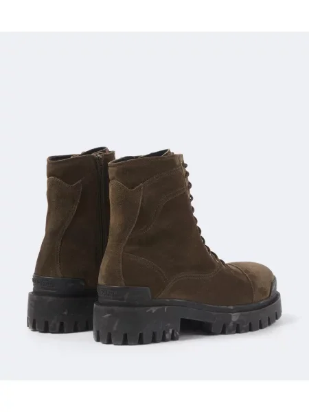 Botine Balenciaga din piele de căprioară verde