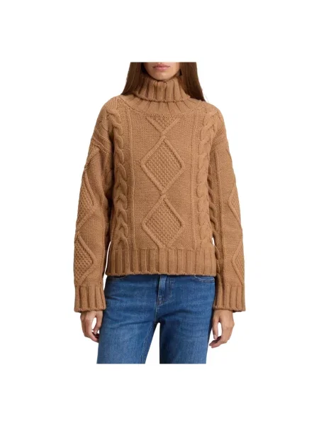 Sweter z golfem Woolrich brązowy