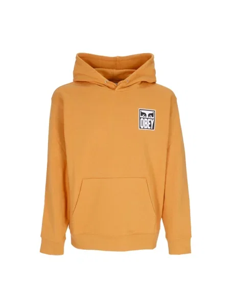 Bluza z kapturem Obey z kapturem frotte brązowa