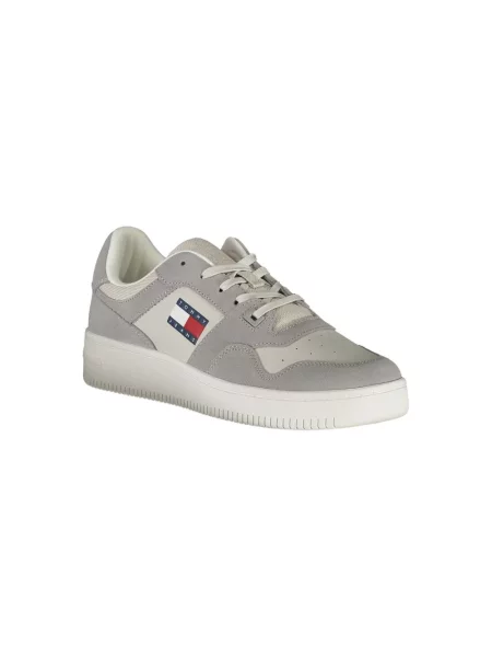 Sneakersy Tommy Jeans z logo skórzane białe