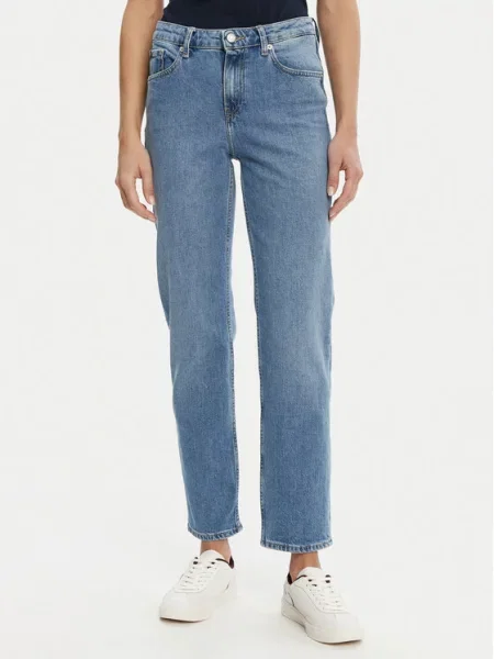Jeansy straight leg Tommy Hilfiger z wysoką talią klasyczne niebieskie