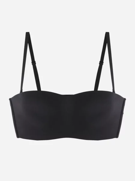 Sutien simplu Push Up tip balconette cu bretele detașabile Misima negru