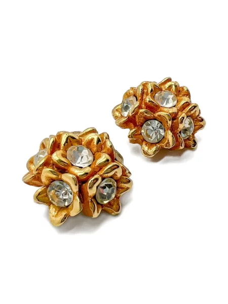Φλοράλ σκουλαρίκια Jennifer Gibson Jewellery χρυσό