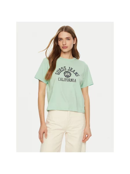 Guess T-shirt Regular Fit zelena