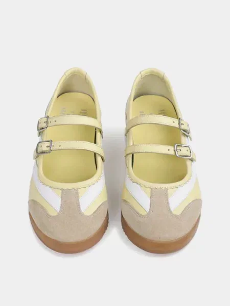 Кожаные балетки Bronx серые