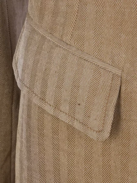 Sacou Uma Wang asimetric cu model herringbone maro