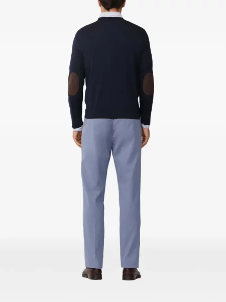 Pulover Hackett London cu decolteu rotund albastru