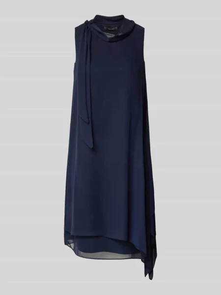 Sukienka o kroju relaxed fit ze stójką Vera Mont granatowa